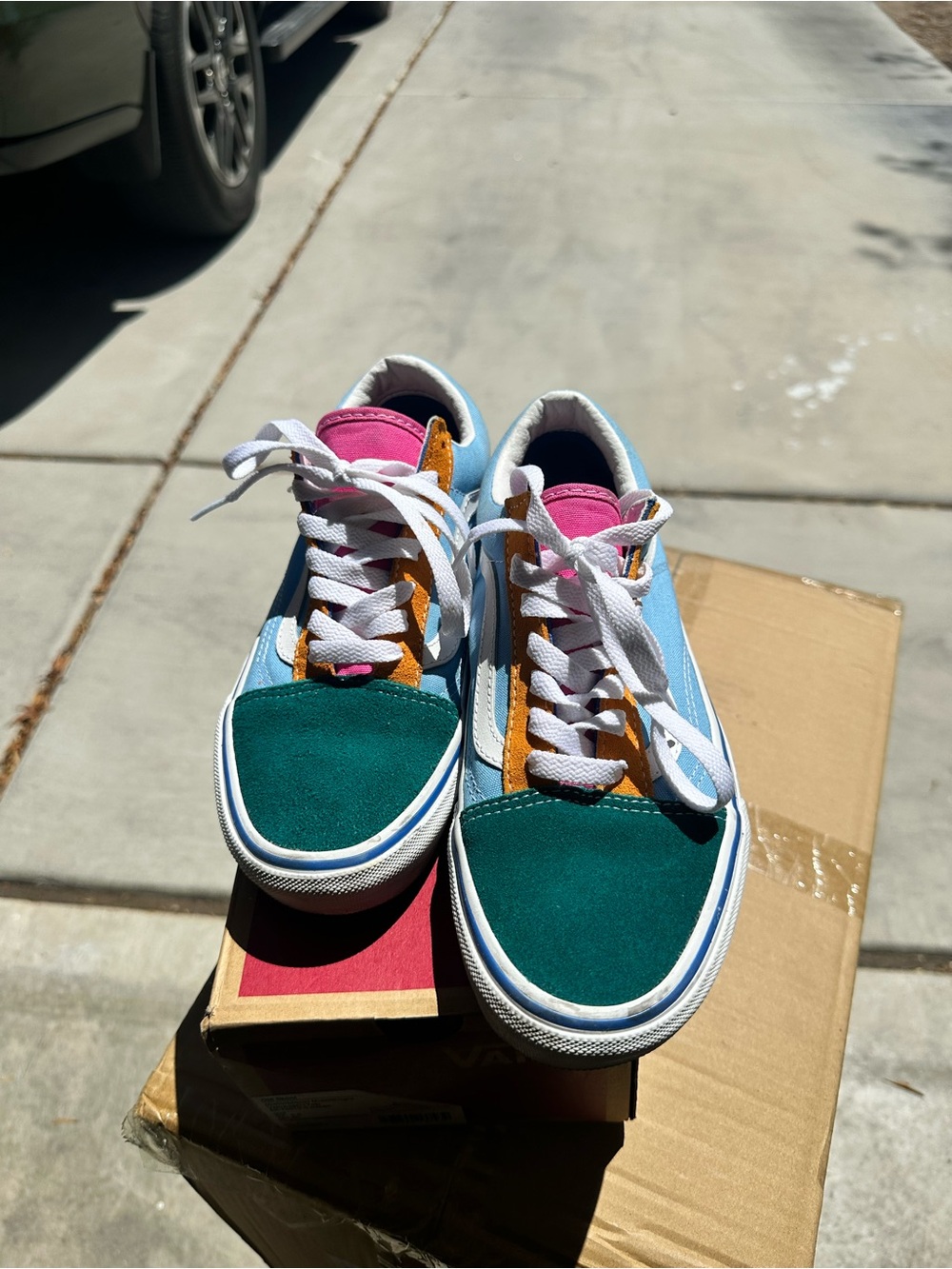 Vans for women’s Color Low-Top Sneakers - Teal, Blue, Pink, Mustard